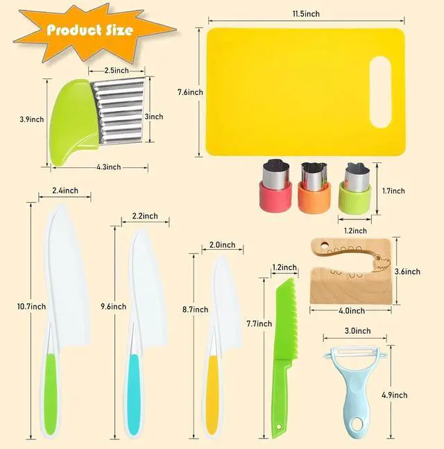 Alt view image 2 of 7 - 11 Pieces Montessori Toys Kitchen Tools for Toddlers-Kids Safe Cooking Sets