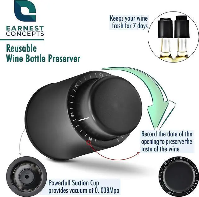 Alt view image 4 of 6 - Wine Air Aerator & Suction Bottle Stopper Aerating Pour Spout Decanter - 2 Pack!