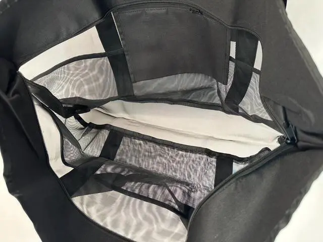 Alt view image 7 of 7 - 28"x15" Extra Large Summer Beach Mesh Bag Tote w/Zipper & 8 Pockets XL Sandproof