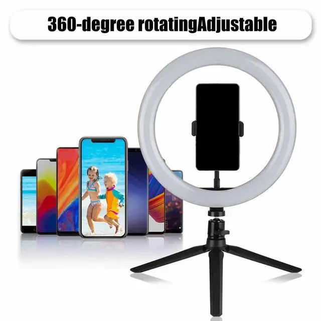 Alt view image 5 of 7 - 10" RGB Beauty Fill Light LED Ring w/Tripod Stand Dimmable Kit for Phone Stream