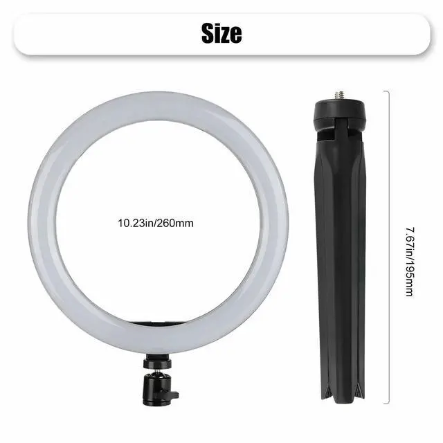 Alt view image 4 of 7 - 10" RGB Beauty Fill Light LED Ring w/Tripod Stand Dimmable Kit for Phone Stream