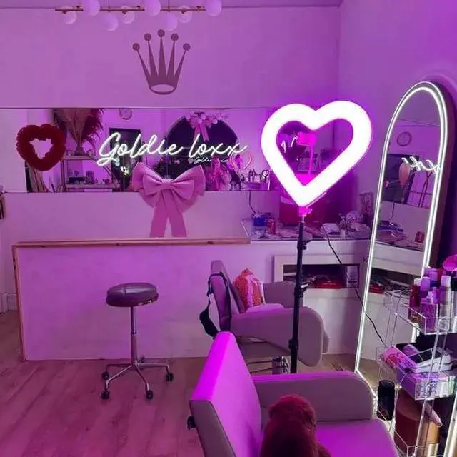 Alt view image 4 of 7 - X2 sets of 20'' led Ring Light kit heart w/Stand & remote Social Media+Microphon