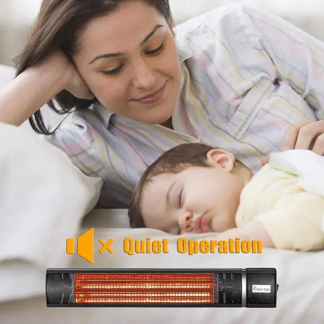 Alt view image 2 of 5 - Wall Mounted Patio Heater Outdoor Electric Infrared 1500w Waterproof w/ Remote