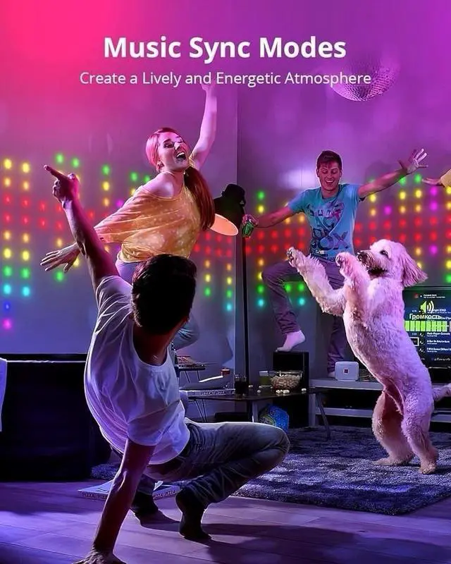 Alt view image 4 of 5 - LED Smart Curtain Light with APP Curtain Strip Lights with Programmable Music...