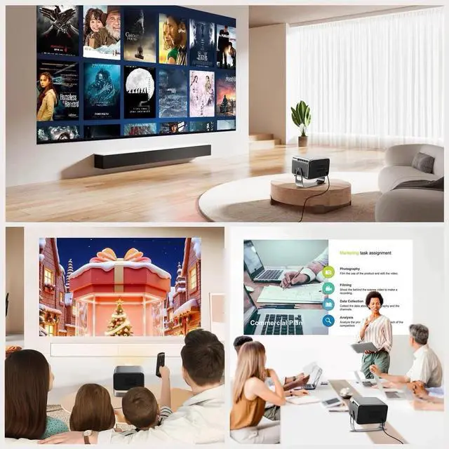 Alt view image 7 of 7 - Smart Projector with Wifi and Bluetooth,Built-In Apps Auto Focus & Keystone,1080