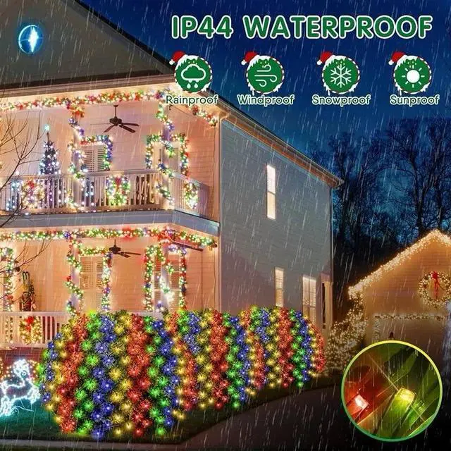 Alt view image 4 of 7 - Christmas Net Lights, 280 LED Mesh Lights 9.8FT x 6.6FT 8 Modes Waterproof