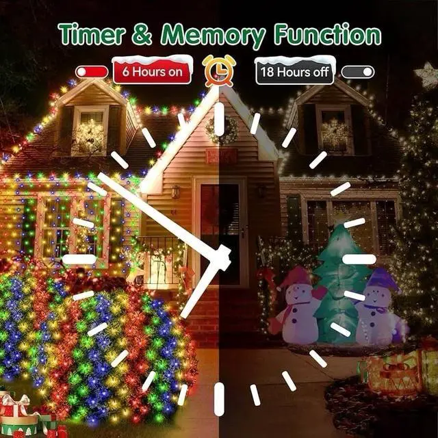 Alt view image 3 of 7 - Christmas Net Lights, 280 LED Mesh Lights 9.8FT x 6.6FT 8 Modes Waterproof