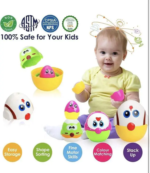 Alt view image 2 of 7 - Toys Gifts for 18 months, 2, 3, 4+ Yr Old Toddlers Kids, 8 Pcs Nesting &
