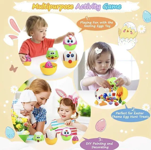Alt view image 4 of 7 - Toys Gifts for 18 months, 2, 3, 4+ Yr Old Toddlers Kids, 8 Pcs Nesting &