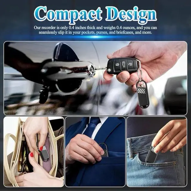 Alt view image 5 of 6 - 64GB Digital Voice Recorder with Playback - 750 Hours Activated...