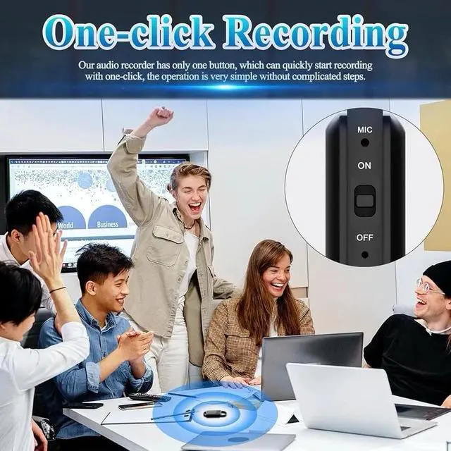 Alt view image 3 of 6 - 64GB Digital Voice Recorder with Playback - 750 Hours Activated...