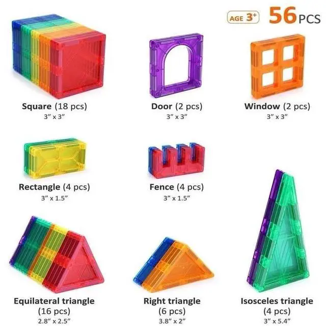 Alt view image 6 of 7 - Magnet Tiles Mag-Genius Magnet Tiles 112 Piece Set And All New Magnet Kids NEW