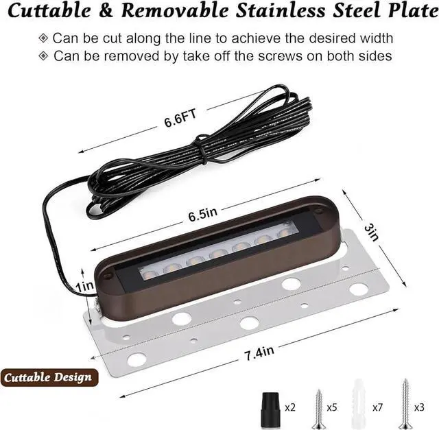 Alt view image 4 of 7 - 8 Pack 7 Inch Retaining Wall Lights, 4.5W Hardscape Lighting, 2700K Soft White