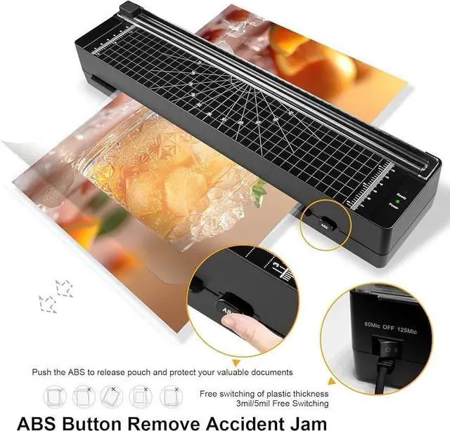 Alt view image 3 of 6 - Laminator 13-inch Thermal Laminator with A3Laminating Sheets 10pcs A3-399