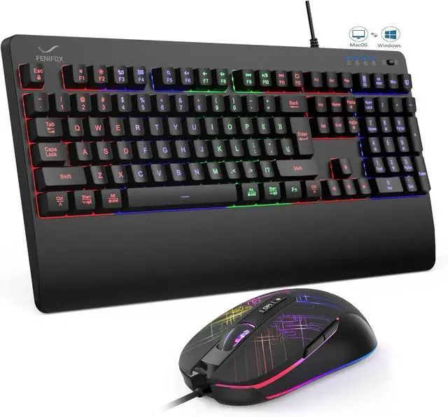 Main image of Gaming Keyboard and Mouse for Mac PC PS5 PS4 Xbox One Gamers RGB Backlit LED ...