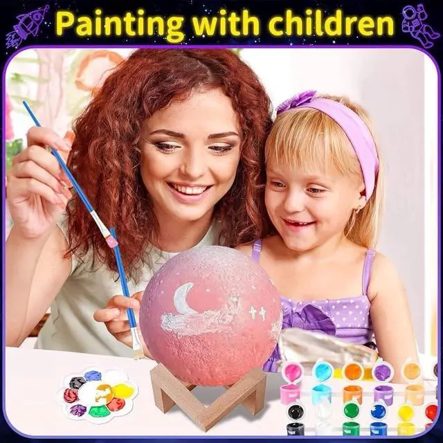 Alt view image 2 of 7 - Paint Your Own Moon Lamp KitDIY 3D Moon Light Cool Galaxy LampToys for Teens ...