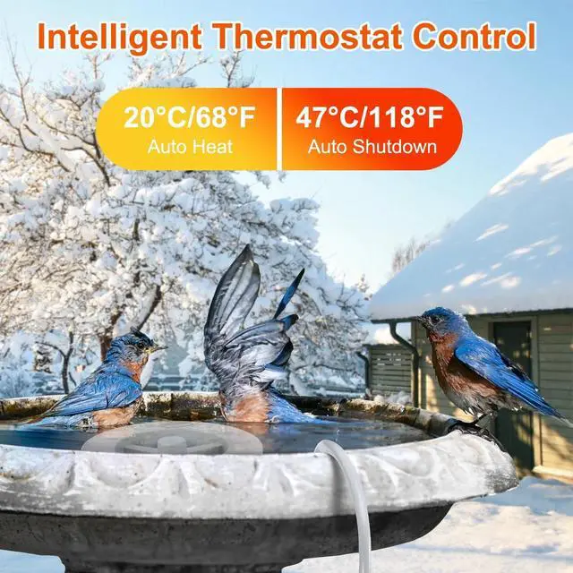 Alt view image 6 of 7 - Bird Bath Birdbath Water Heater Livestock Drinking for Garden Yard Patio Lawn