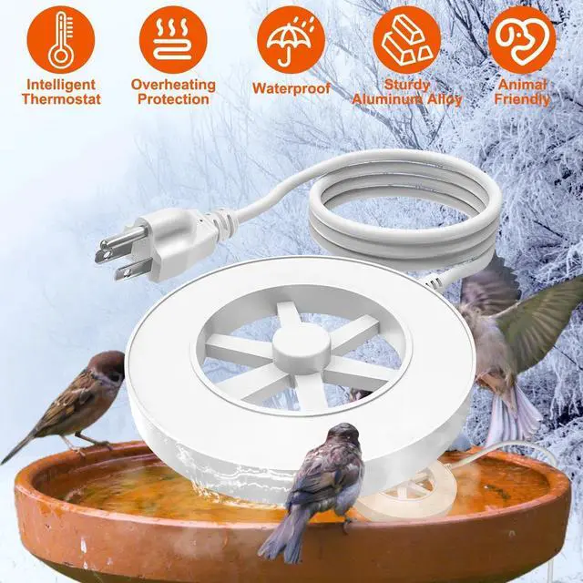 Main image of Bird Bath Birdbath Water Heater Livestock Drinking for Garden Yard Patio Lawn
