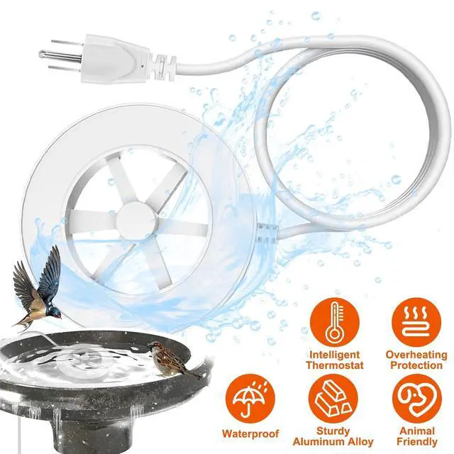 Alt view image 3 of 7 - Bird Bath Birdbath Water Heater Livestock Drinking for Garden Yard Patio Lawn