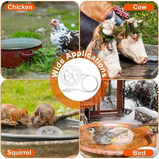 Alt view image 7 of 7 - Bird Bath Birdbath Water Heater Livestock Drinking for Garden Yard Patio Lawn