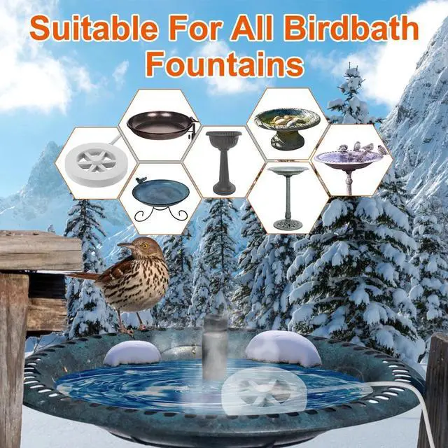 Alt view image 5 of 7 - Bird Bath Birdbath Water Heater Livestock Drinking for Garden Yard Patio Lawn