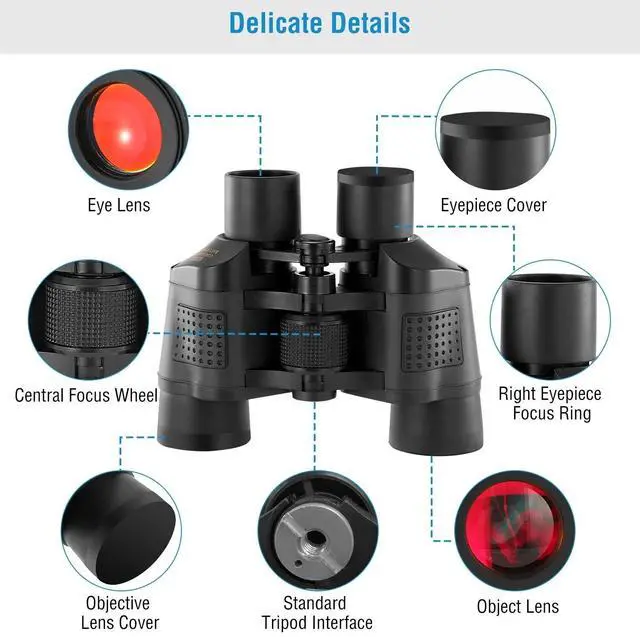 Alt view image 5 of 7 - 80x50 High-Power Binoculars with BAK-4 Prism & FMC Lens Low Light Night Vision