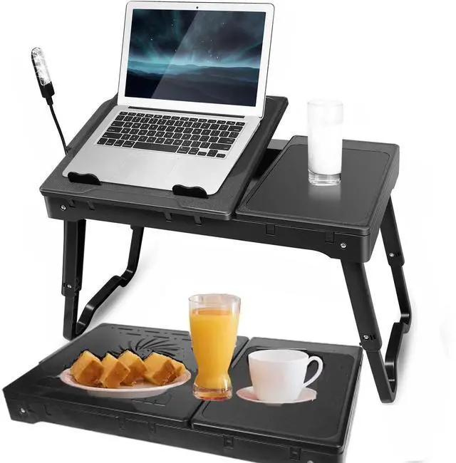 Main image of Laptop Desk for Bed with Fan Portable Laptop Stand for Couch Foldable Legs W/LED