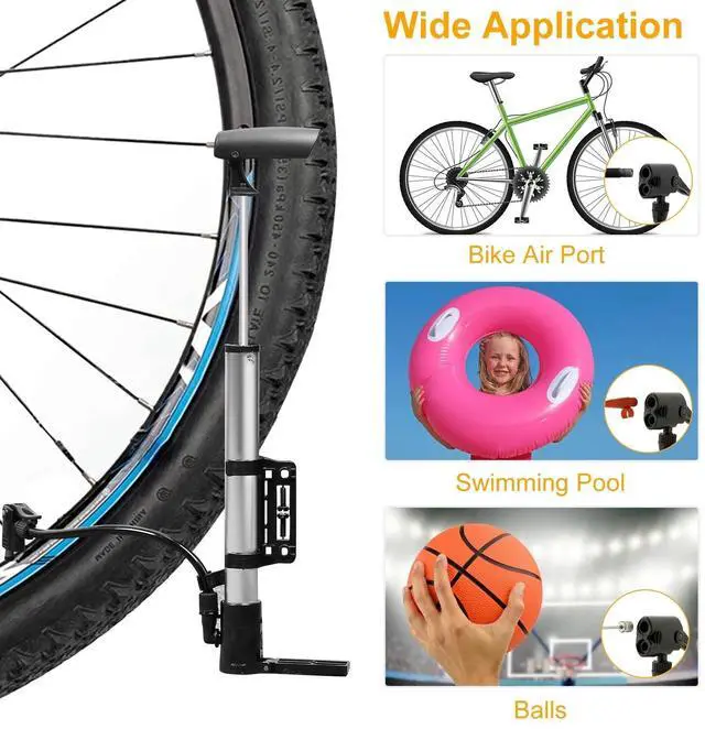 Alt view image 3 of 7 - Bike Pump Bicycle Floor Pump High Pressure Bike Ball Mini Tire Air Pump +balloon