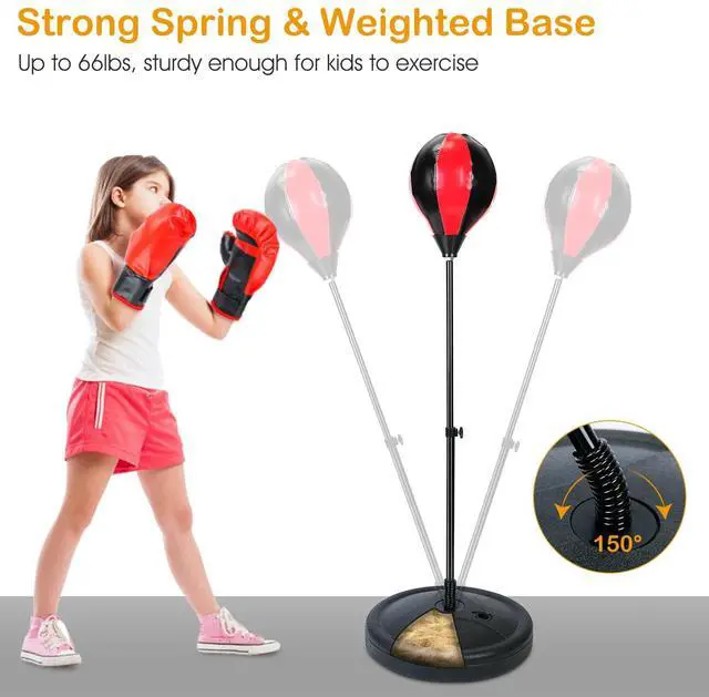 Alt view image 2 of 7 - Kids Free Standing Punching Ball Boxing Adjustable Training Reflex Punching Bag