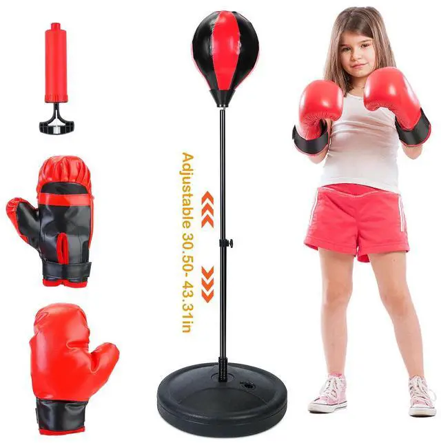 Alt view image 4 of 7 - Kids Free Standing Punching Ball Boxing Adjustable Training Reflex Punching Bag