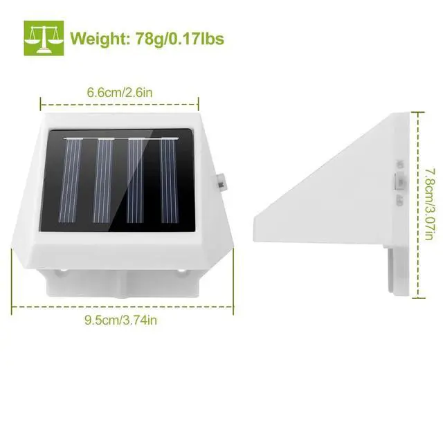 Alt view image 7 of 7 - 4LEDs Solar Wall Light Stairs Fence Garden Yard Outdoor Security Lamp Waterproof