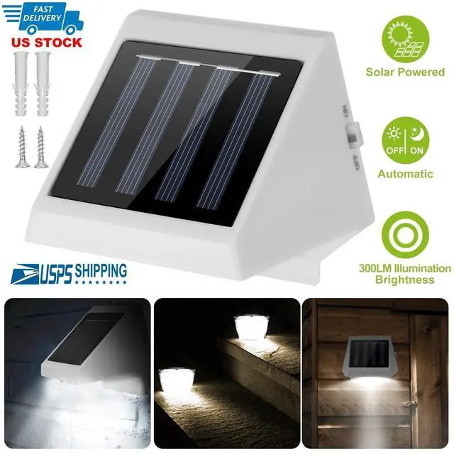 Main image of 4LEDs Solar Wall Light Stairs Fence Garden Yard Outdoor Security Lamp Waterproof