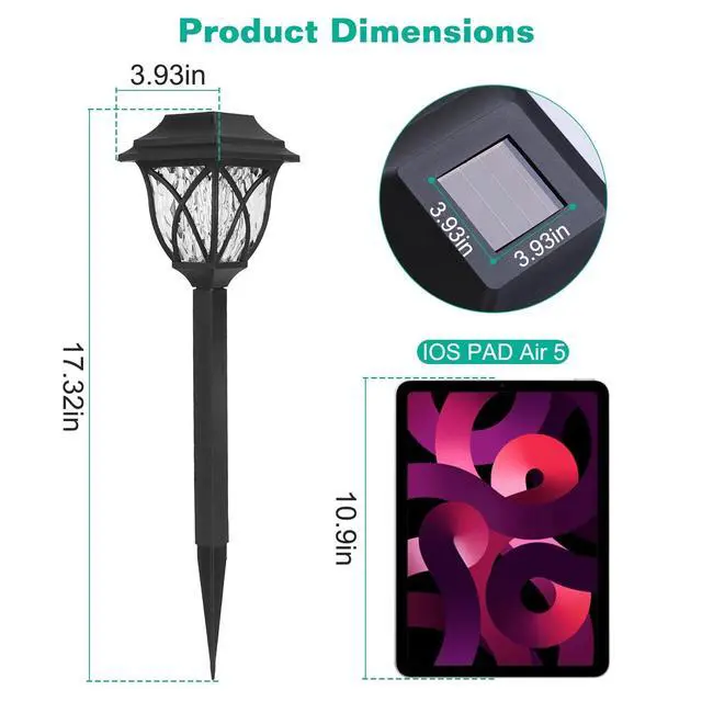 Alt view image 7 of 7 - 6pcs Solar Dusk to Dawn Garden Lamp Outdoor Landscape LED Lights Pathway Yard