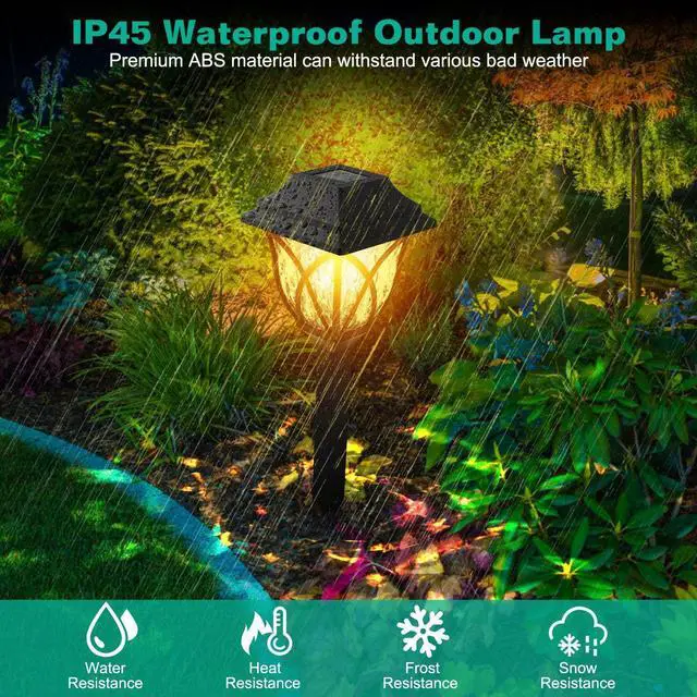 Alt view image 4 of 7 - 6pcs Solar Dusk to Dawn Garden Lamp Outdoor Landscape LED Lights Pathway Yard