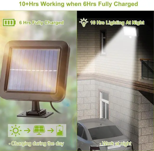 Alt view image 3 of 7 - 100 LED Solar Powered Wall Light Motion Sensor Outdoor Garden Flood Light IP65