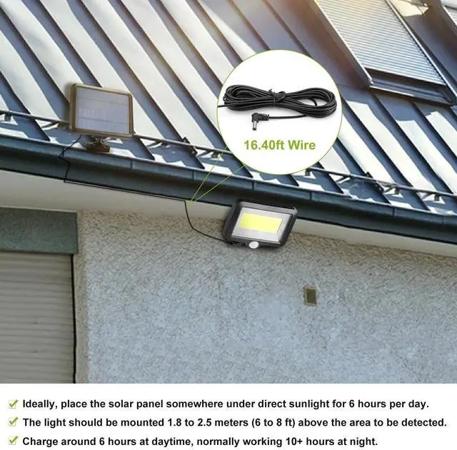 Alt view image 6 of 7 - 100 LED Solar Powered Wall Light Motion Sensor Outdoor Garden Flood Light IP65