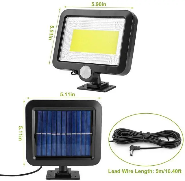 Alt view image 7 of 7 - 100 LED Solar Powered Wall Light Motion Sensor Outdoor Garden Flood Light IP65