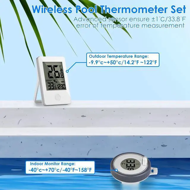 Alt view image 3 of 7 - Wireless Floating Waterproof Outdoor Thermometer for Swimming Pool Hot Tub SPA