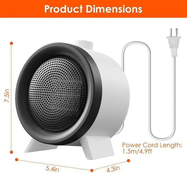 Alt view image 7 of 7 - 3 Modes 1000W Electric Space Heat Ceramic Heating Fan Heating Fan Low Noise US