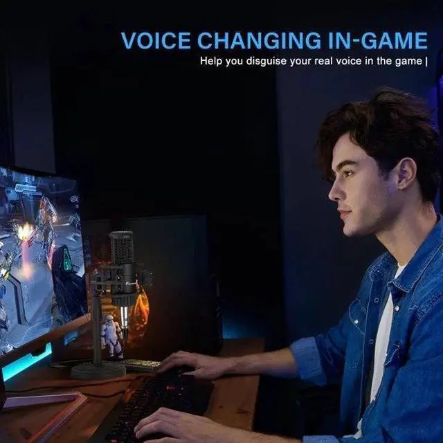 Alt view image 7 of 7 - Condenser Microphone Studio Recording Professional Live SoundCard kit Bluetooth