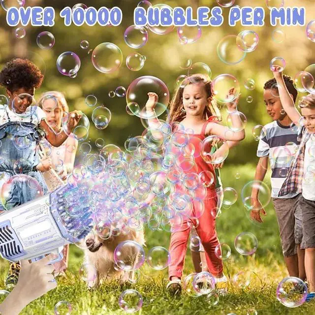 Alt view image 5 of 7 - 69 Hole Bubble Machine Gun with Colorful Lights Automatic Bubble +30 BAG bubble