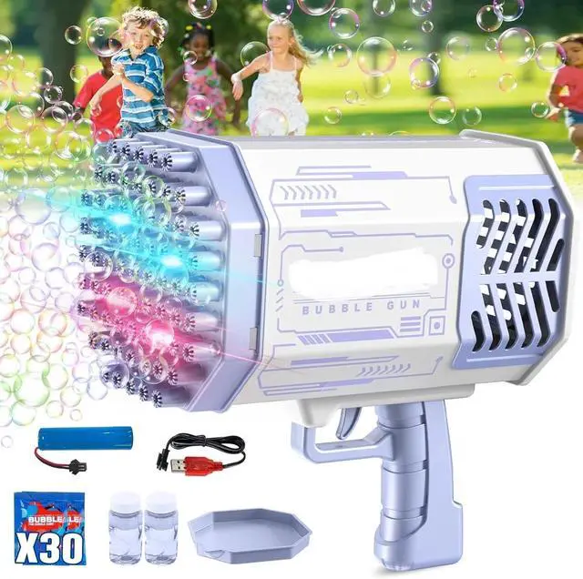 Main image of 69 Hole Bubble Machine Gun with Colorful Lights Automatic Bubble +30 BAG bubble