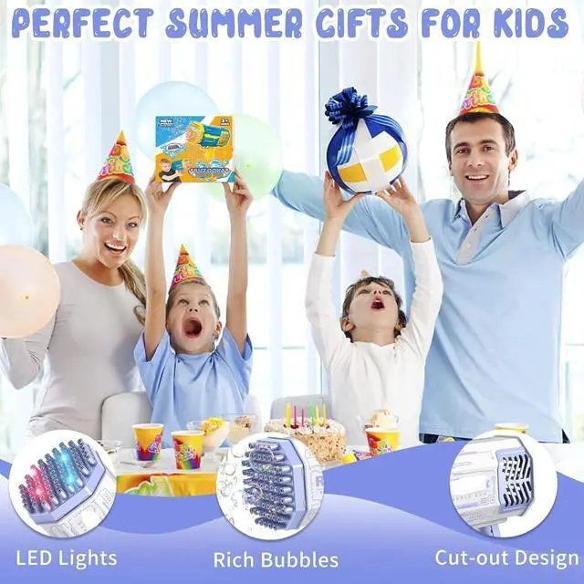 Alt view image 3 of 7 - 69 Hole Bubble Machine Gun with Colorful Lights Automatic Bubble +30 BAG bubble