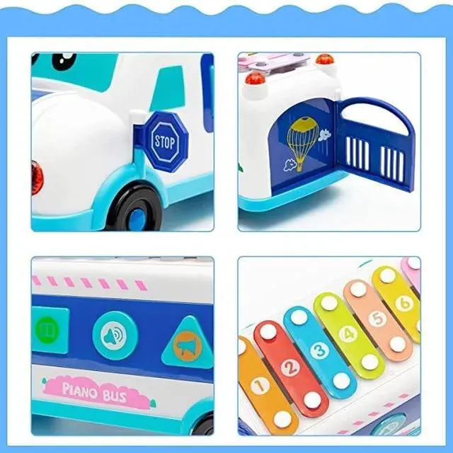 Alt view image 4 of 4 - Toddler Music Bus ,piano Bus with Musical Light-up Piano bus Toy for baby