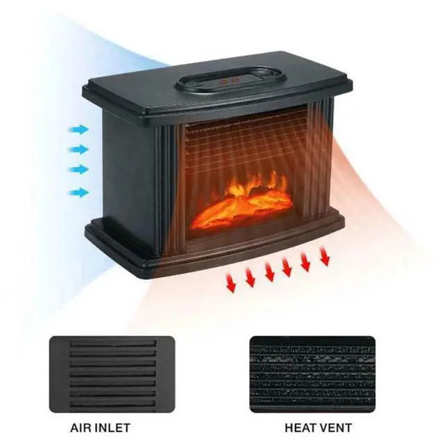 Alt view image 4 of 7 - Electric Fireplace Heater Air Heater Infrared Fireplace Stove W/ 3D Flame Effect