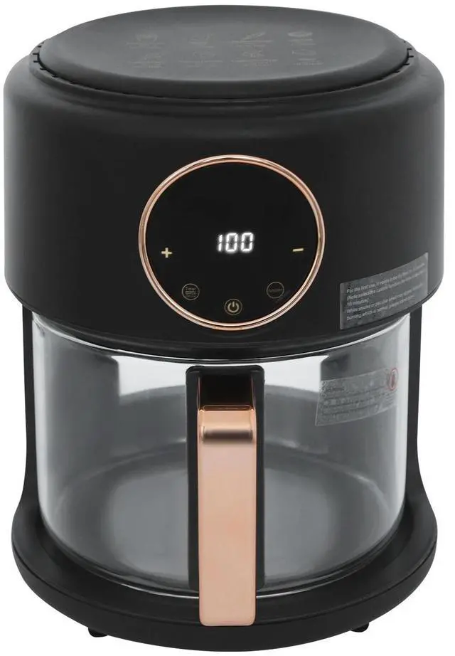 Alt view image 7 of 7 - 4.2L Airy Fryer Glass Air Fryer 110V Modern 360° Viewable Airy Fryer 1200W Black