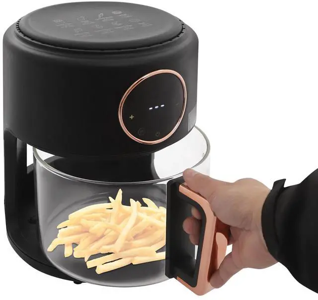 Alt view image 5 of 7 - 4.2L Airy Fryer Glass Air Fryer 110V Modern 360° Viewable Airy Fryer 1200W Black