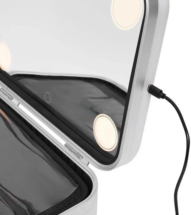 Alt view image 6 of 7 - Dimmable LED Light Mirror Women Cosmetic Bag Travel Makeup Case Organizer Large