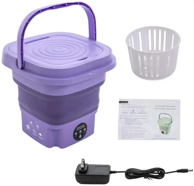Alt view image 5 of 7 - Portable Washing Machine 8 L Folding Mini Washer Bucket For Travel Dorm Apt 110V