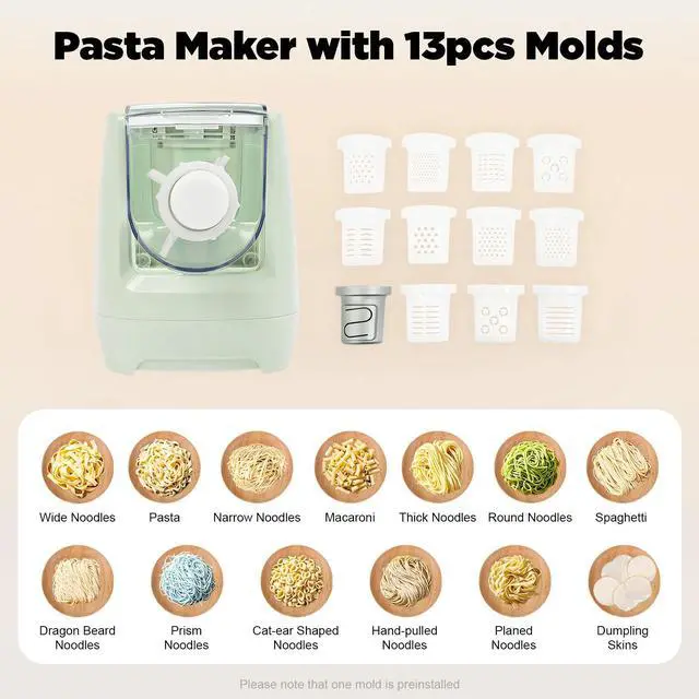 Alt view image 3 of 7 - 12 Noodle Shapes Automatic Pasta Machine Electric Pasta & Noodle Maker 260W